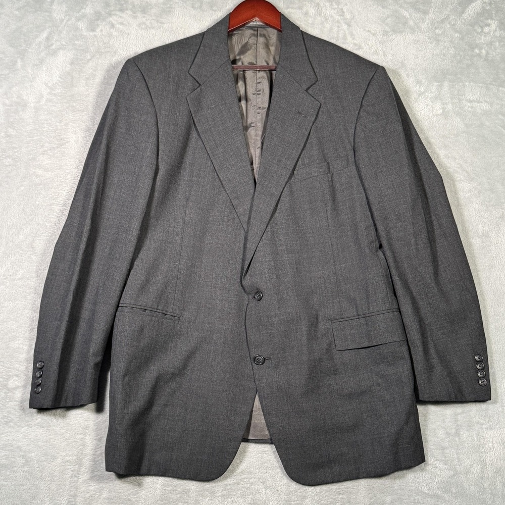 Polo Ralph Lauren Blazer Mens 44 Gray Wool Sport Coat Jacket Made USA Classic - Picture 2 of 12